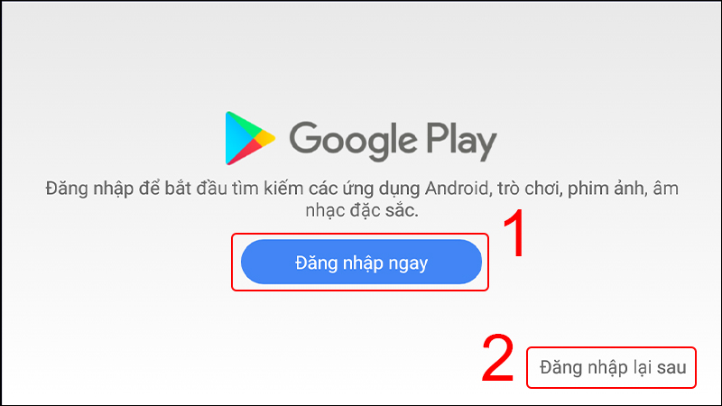 Chọn Đăng nhập lại sau nếu không muốn đăng nhập tài khoản Google